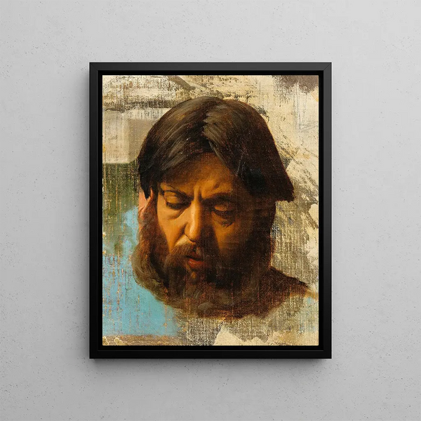 Head of a bearded man - Jean Lecomte du Nouÿ — framed artwork on a wall