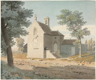 Church at the Edge of a Road - Jean Lubin Vauzelle — artwork view