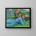 Young girls lying on the grass - Jean Peske — framed artwork on a wall
