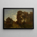 Barbizon at dusk - Jean Pierre François Lamorinière — framed artwork on a wall