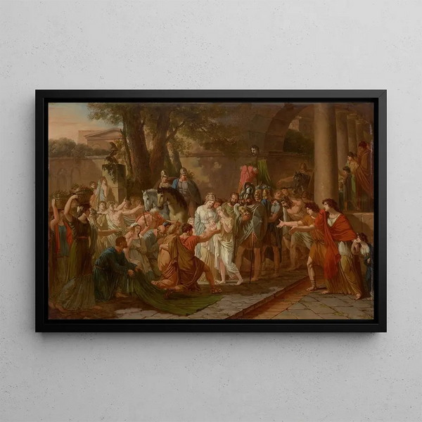 The Funerals of Philopoemen - Jean Pierre Saint-Ours — framed artwork on a wall