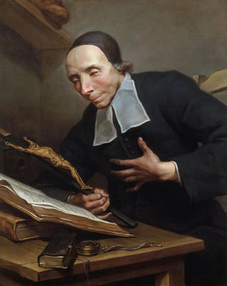 Jean Restout the Younger - Labb Tournus 16721733 en prire.webp