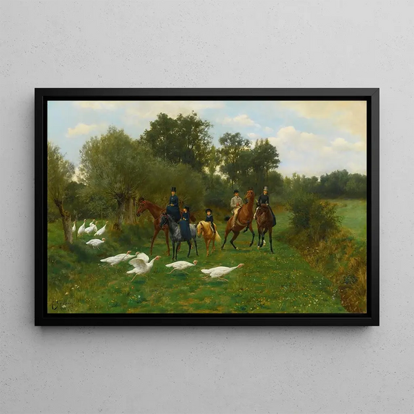 La promenade - Jean Richard Goubie — framed artwork on a wall