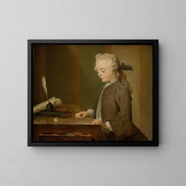 Portrait of Auguste Gabriel Godefroy - Jean Siméon Chardin — framed artwork on a wall