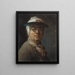 Self-portrait with a visor - Jean Siméon Chardin — framed artwork on a wall
