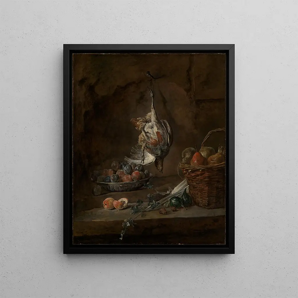 Nature morte avec perdrix morte - Jean Siméon Chardin — framed artwork on a wall