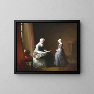 La bonne éducation - Jean Siméon Chardin — framed artwork on a wall