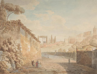 a painting Une route sous la villa d'Este à Tivoli - Jean Thomas Thibault — artwork view