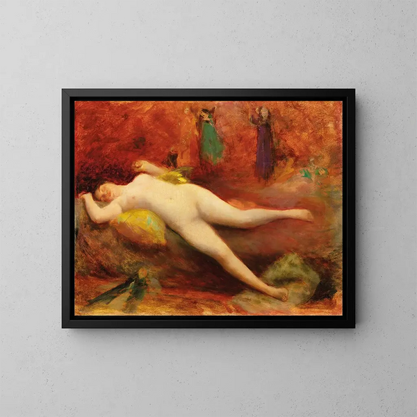 The doll woman - Jean Veber — framed artwork on a wall