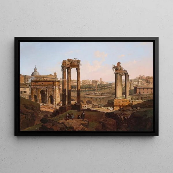 View of the Roman Forum Rome - Jean Victor Louis Faure — framed artwork on a wall