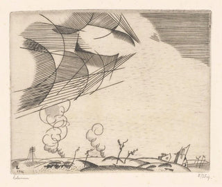Landscape with swirling smoke - Jean-Émile Laboureur — artwork view