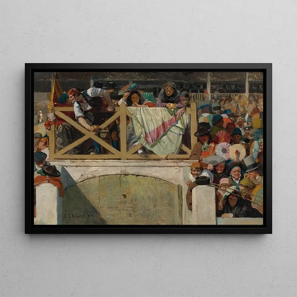At the corrida - Jehan Georges Vibert — framed artwork on a wall