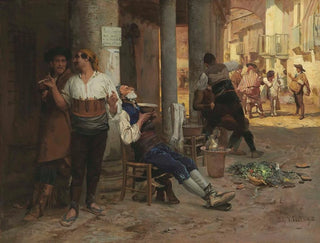 Barbier ambulant en Espagne - Jehan Georges Vibert — artwork view