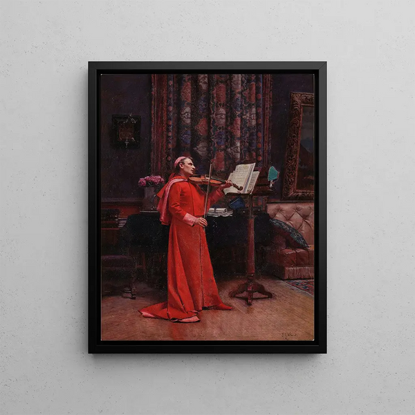 Love Duo Painting - Jehan Georges Vibert — framed artwork on a wall