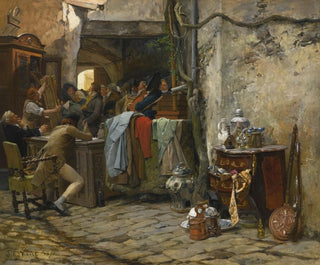 The furniture sale - Jehan Georges Vibert — artwork view