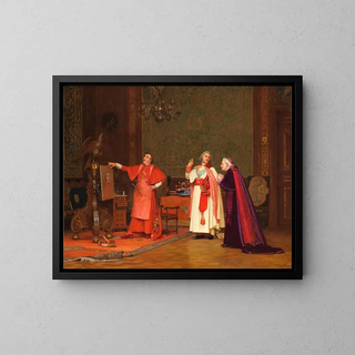 painted by himself - Jehan Georges Vibert — framed artwork on a wall