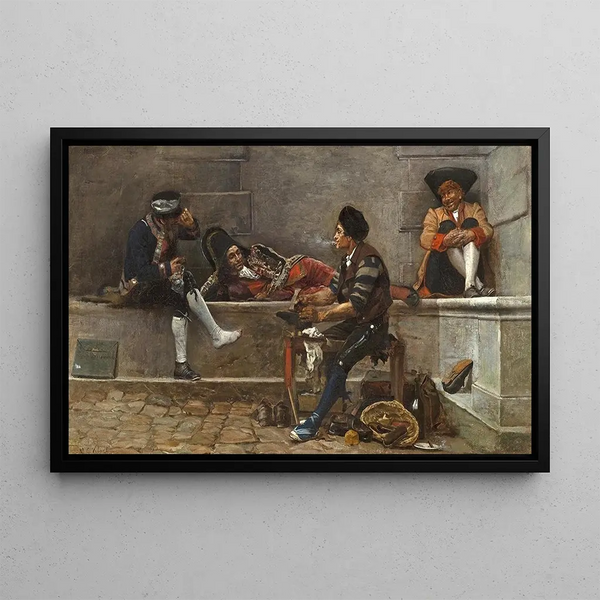 Repairs in Progress - Jehan Georges Vibert — framed artwork on a wall