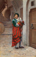Spanish Toreador painting with flowers - Jehan Georges Vibert — artwork view