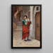Spanish Toreador painting with flowers - Jehan Georges Vibert — framed artwork on a wall