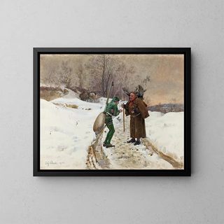 La Fourmi et la Cigale - Jehan Georges Vibert — framed artwork on a wall