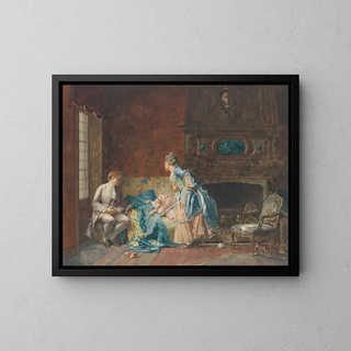 The First Baby - Jehan Georges Vibert — framed artwork on a wall