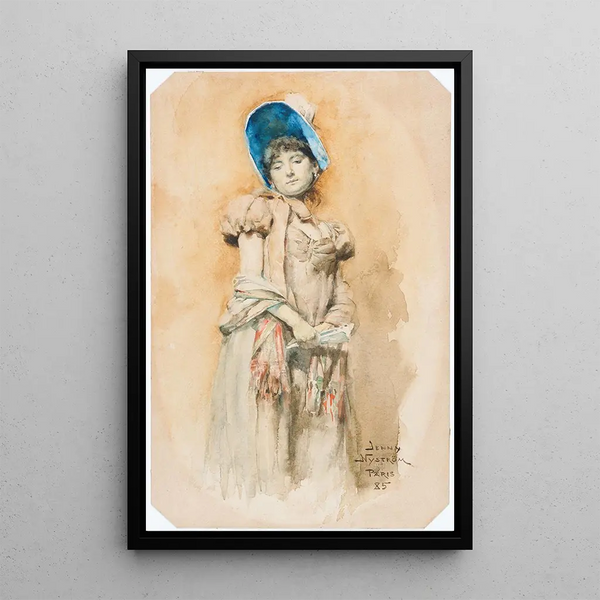 Femme en capote - Jenny Nyström — framed artwork on a wall