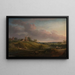 Landscape with a church and a mill - Jens Juel — framed artwork on a wall