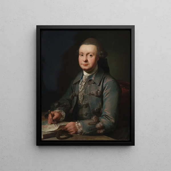 Peder Rahr, merchant in Ribe - Jens Juel — framed artwork on a wall