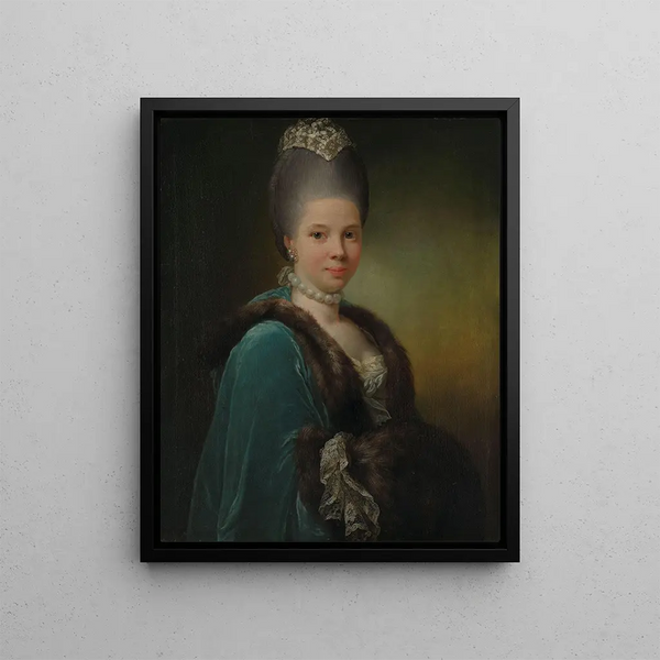 Portrait of Bodilla Birgitte von Munthe af Morgenstierne - Jens Juel — framed artwork on a wall