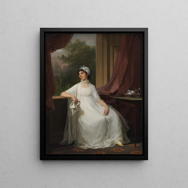 Portrait of Gertrud Hage and Heitmann - Jens Juel — framed artwork on a wall