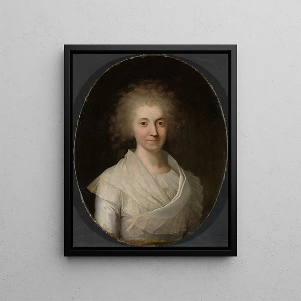 Portrait of Maren Juel - Jens Juel — framed artwork on a wall