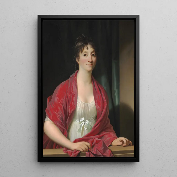 Portrait of Dorothea Elisabeth Hyllested - Jens Juel — framed artwork on a wall
