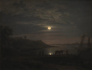 The crossing on the Petit Belt at Snoghj at moonrise - Jens Juel — artwork view