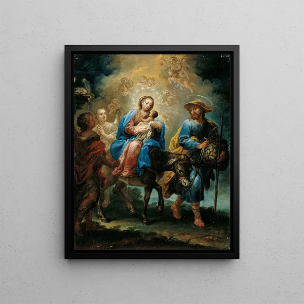 The Flight into Egypt - Jerónimo Ezquerra — framed artwork on a wall