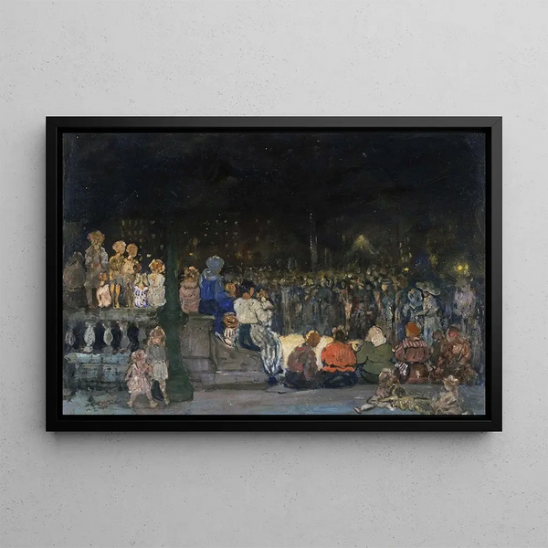 Night Band Concert Painting - Jerome Myers — framed artwork on a wall