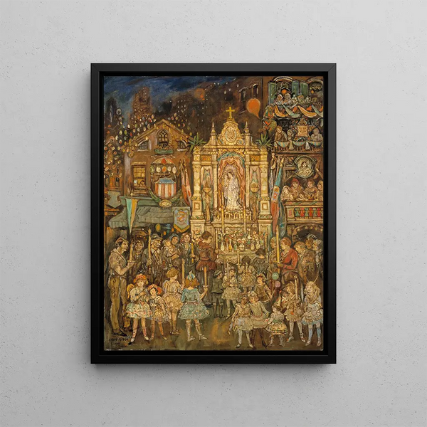 Street Sanctuary - Jerome Myers — framed artwork on a wall