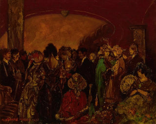 Entrance hall of the theater, intermission - Jerome Myers — artwork view