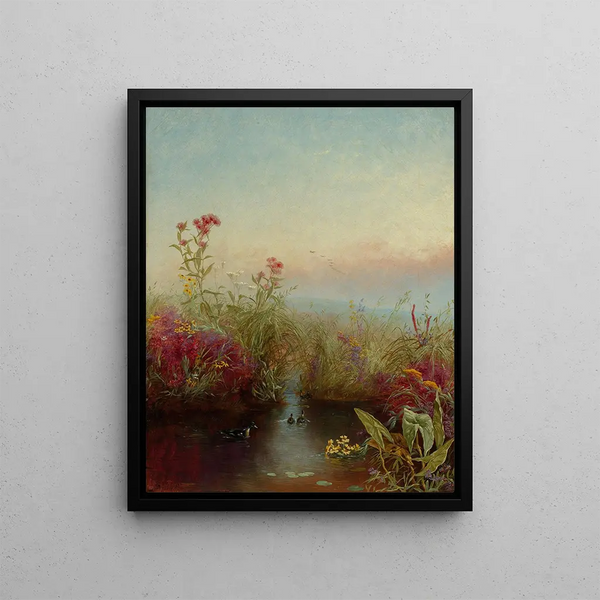 Berge en fleurs - Jerome Thompson — framed artwork on a wall
