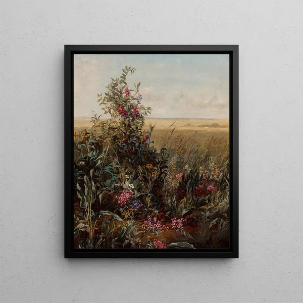 Wildflowers Painting - Jerome Thompson — framed artwork on a wall