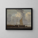 a Calm with Fishermen Unloading Their Catch - Jeronymus van Diest — framed artwork on a wall