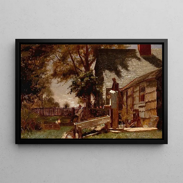 Old house in Long Island - Jervis McEntee — framed artwork on a wall