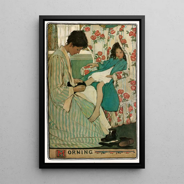Morning Painting - Jessie Willcox Smith — framed artwork on a wall