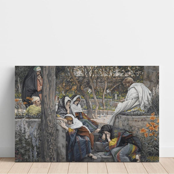 Reproduction of the painting Jesus, Mary Magdalene, and Martha in Bethany - James Tissot