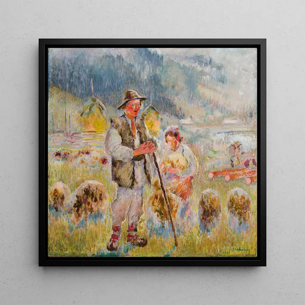 Young Shepherd - Kazimierz Sichulski — framed artwork on a wall