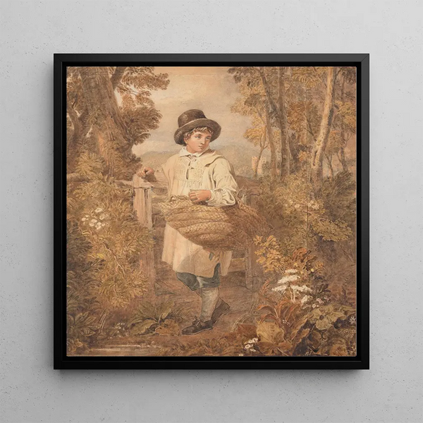 Young Woodcutter - Joshua Cristall — framed artwork on a wall