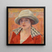 Young woman with white hat or study of head - Pierre Bonnard — framed artwork on a wall
