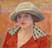 Young woman with white hat or study of head - Pierre Bonnard — artwork view