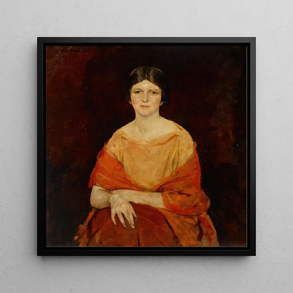 Young woman in yellow - Charles Webster Hawthorne — framed artwork on a wall