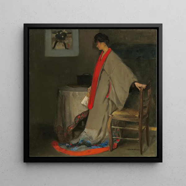 Young woman in kimono - Alfred Henry Maurer — framed artwork on a wall