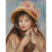 Reproduction of the painting Young girl with pink hat - Pierre-Auguste Renoir